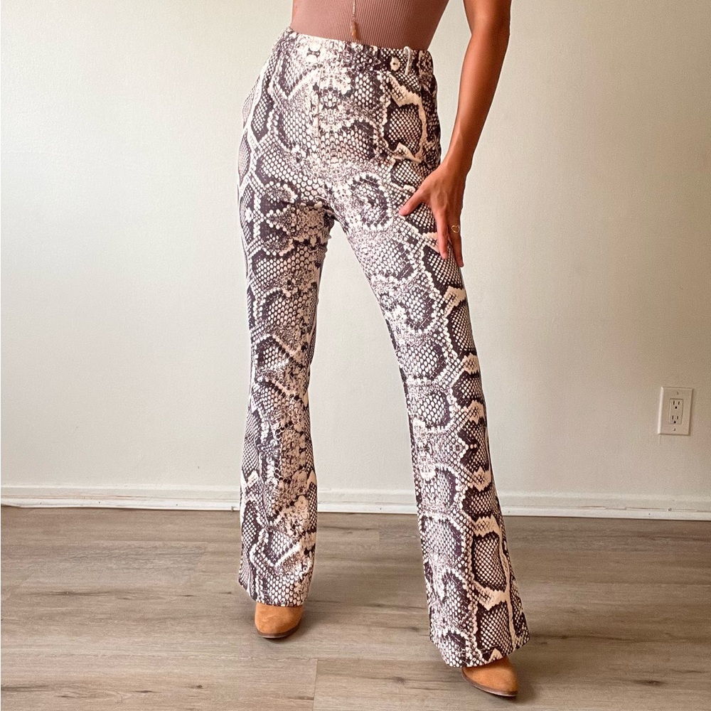 Snakeskin Bootcut Pants